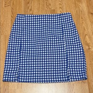 Love on a Hanger Blue and White Gingham Pencil Skirt